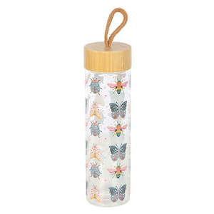 Chunky Water Bottles: Floral Bug Glass Water Bottle