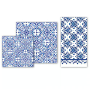 Serviettes: Indigo Seas Paper Napkins Assorted Sizes