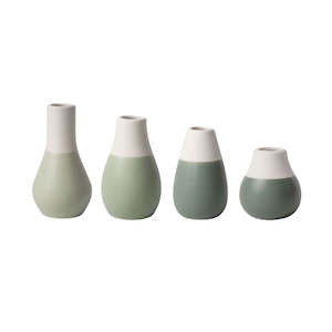 Rader: Green Mini Pastel Vases Set of 4