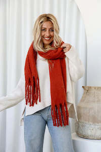 Scarves: Terracotta Cosy Knit Scarf
