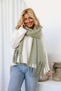 Scarves: Pistachio Cosy Knit Scarf