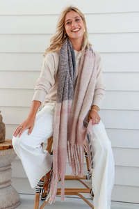 Scarves: Pink Charcoal Comfort Scarf