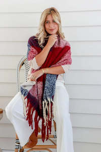 Scarves: Navy Berry Comfort Scarf
