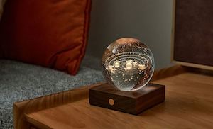 Lamps: Walnut Solar System 3D Laser Engraved Light