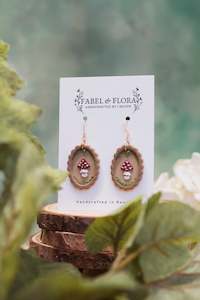 Earrings: Vintage Mushrooms Handcrafted Earrings