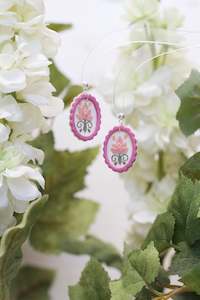 Pink Frames Handcrafted Earrings