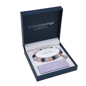 Bracelets: Tree of Life Charm Bracelet Aquamarine/Rose Quartz/Amethyst