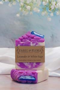 Handcrafted Soaps: Lavender & White Sage Crystal Handcrafted Soap