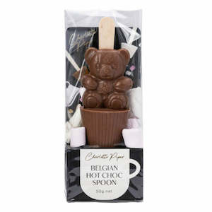 Beverages: Milk Hot Chocolate Spoon - Teddy Bear