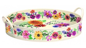 Trays: Garden Flowers Handle Tray