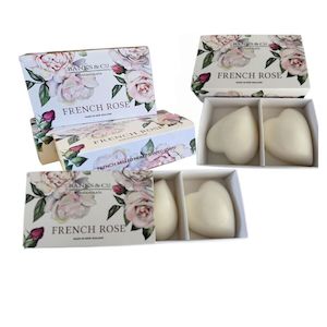 Soaps: French Rose Boxed Heart Soaps x2