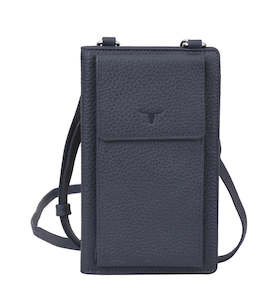 Phoebe Leather Phone Pouch Navy