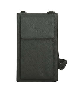Bags: Phoebe Leather Phone Pouch Forest Green