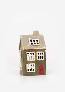 Decor: Alsace Tea Light House Christmas Green (YA0068)