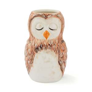 Vase: Forest Fable Owl Utensil Pot/Vase