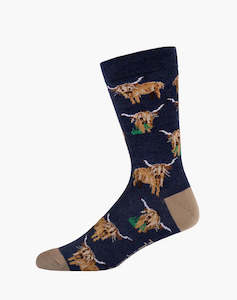 Mens Bamboo Socks: M Hylander Cow Denim Bamboo Sock