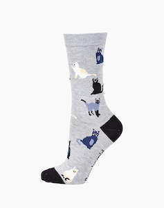 Womans Bamboo Socks: Cats Bamboo Sock