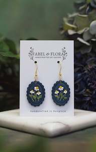 Fabel Flora All: Navy Daisy Handcrafted Earrings