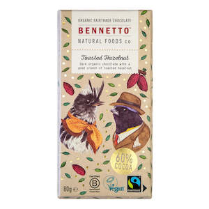Fairtrade Toasted Hazelnut Bennetto Chocolate 80gm