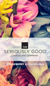 Chocolate: Vintage Floral Strawberry & Champagne Chocolate Tablet 100g