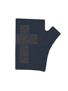 Fingerless Merino Gloves: Ink Cross Hobo Length Printed Merino Fingerless Gloves