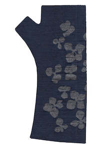 Fingerless Merino Gloves: Regular Length Ink Hydrangea Anthracite