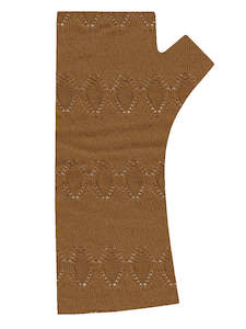 Regular Length Ochre Marquise Knit Merino Fingerless Gloves