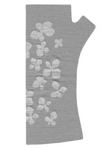 Fingerless Merino Gloves: Reg Length Silver Hydrangea Silver