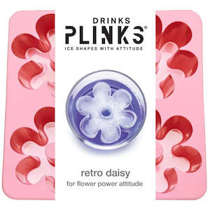 Bar Accessories: Retro Daisy Pink Ice Cube Tray