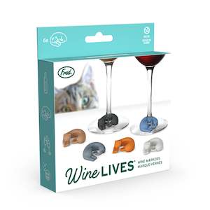 Bar Accessories: Fred Wine Lives 6 Cat Wine Markers