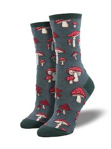 W Pretty For A Funghi Green Heather Sock
