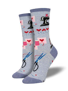 W Sew in Love Blue Heather Sock