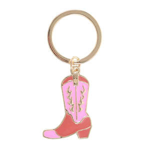 Keychains: Pink Cowboy Boot Keyring