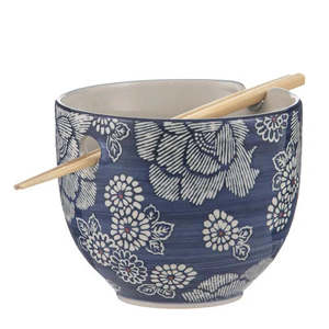 Nara Bloom Noodle Bowl with Chopsticks