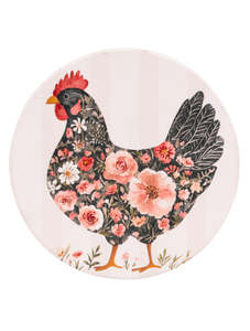 Cottage Grove Dark Hen Ceramic Coaster