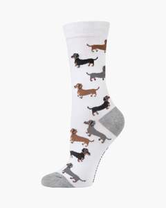 Womans Bamboo Socks: W Dash Pups Bamboo Socks