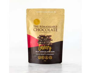 Chocolate: Remarkables Chocolate Salted Peanut & Strawberry Bark