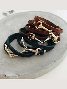 HOY Leather Snaffle Bangle