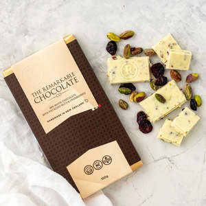 Chocolate: Remarkable White Chocolate Pistachio & Cranberry Block