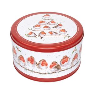 Wrendale Collection: Wrendale Rockin Robins Round Xmas Tin