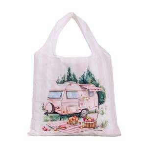 Reusable Eco Bags: Caravan Pink Foldable Shopping Bag