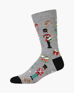 Mens Bamboo Socks: M Nutcracker Grey Bamboo Sock 7-11
