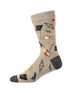 Mens Bamboo Socks: M Rock Band Sand Bamboo Sock 7-11