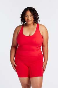 SUMMER PERFORMANCE CROP SINGLET HIBISCUS