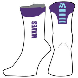 Central Coast Waves: Central Coast Waves Elite Crew Socks - White