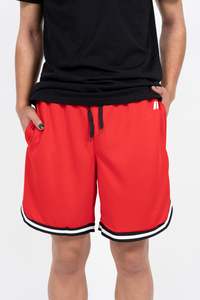 Ia Mens Bottoms: iAthletic Casual Basketball Shorts Mens - Red/Black