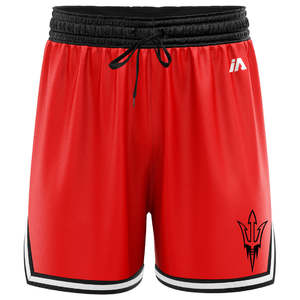 Devils Basketball Casual Shorts with Pockets - Red/Black/White