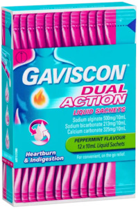 Gaviscon Dual Action Liquid Peppermint Sachets 12