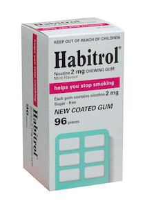 Smokng Cessation Gums: Habitrol Nicotine Chewing Gum Mint Flavour 2mg 96