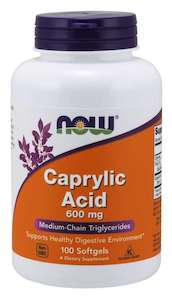 Natural Remedies For Thrush: Now Foods Caprylic Acid 600mg Softgels 100